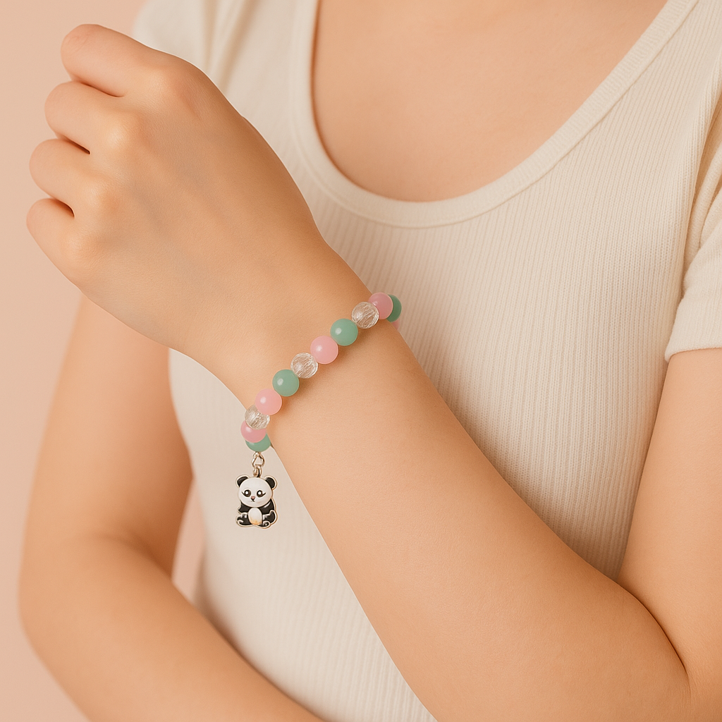 Yu Fashions Multicolored Crystals Teddy Charm Cute Korean Bracelet