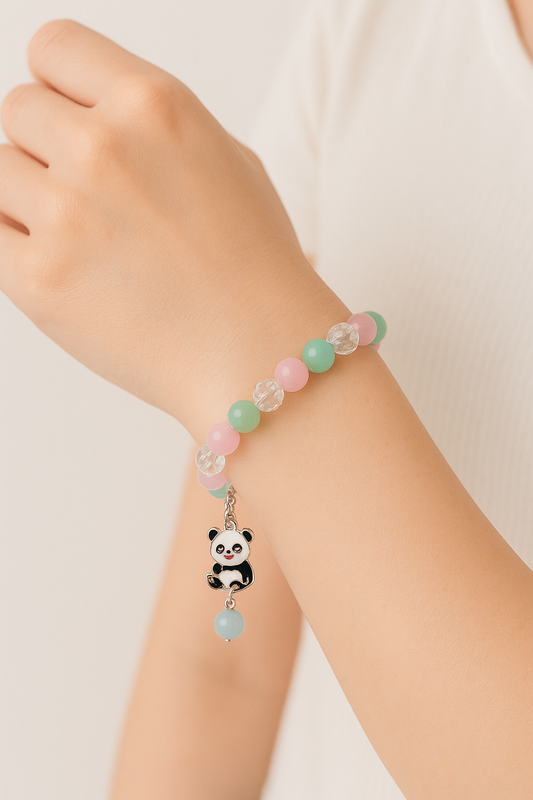 Yu Fashions Multicolored Crystals Teddy Charm Cute Korean Bracelet